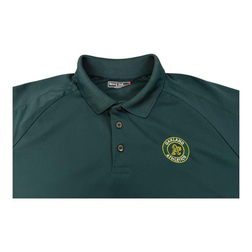 Oakland Athletics Baseball Polo Shirt Green Men's Large Embroidered Coors Light